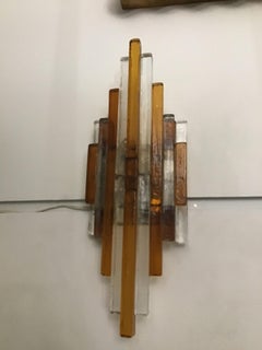 Poliarte Applique in vetro di Murano e ottone Bicolore, 1960