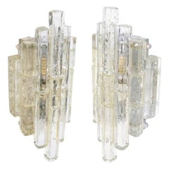 Poliarte Wall Sconces in Clear Glass, Italy, 1960s