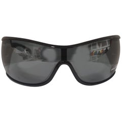 Lunettes de soleil de police avec masque noir et pierres swarovski