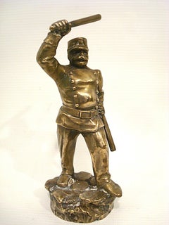 Mascotte per auto di poliziotti / ornamento per il cofano di Antoine Bofill, francese, circa 1910