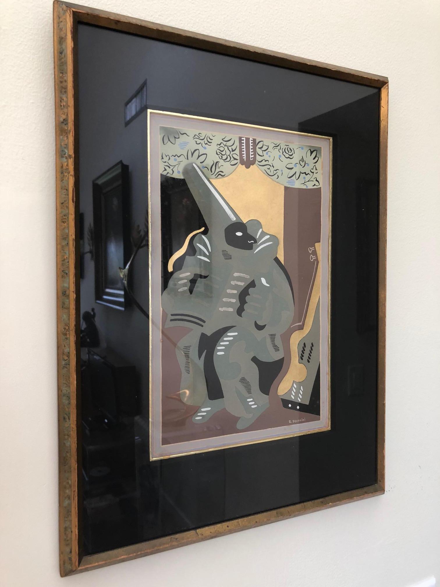 This rare pochoir by Gino Severini is titled 