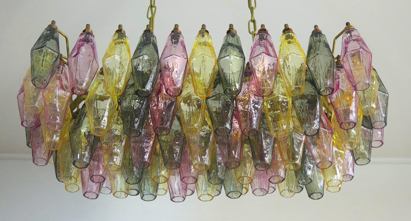 Poliedri Candelier Carlo Scarpa Style, 84 Multicolored Glasses, Murano 3