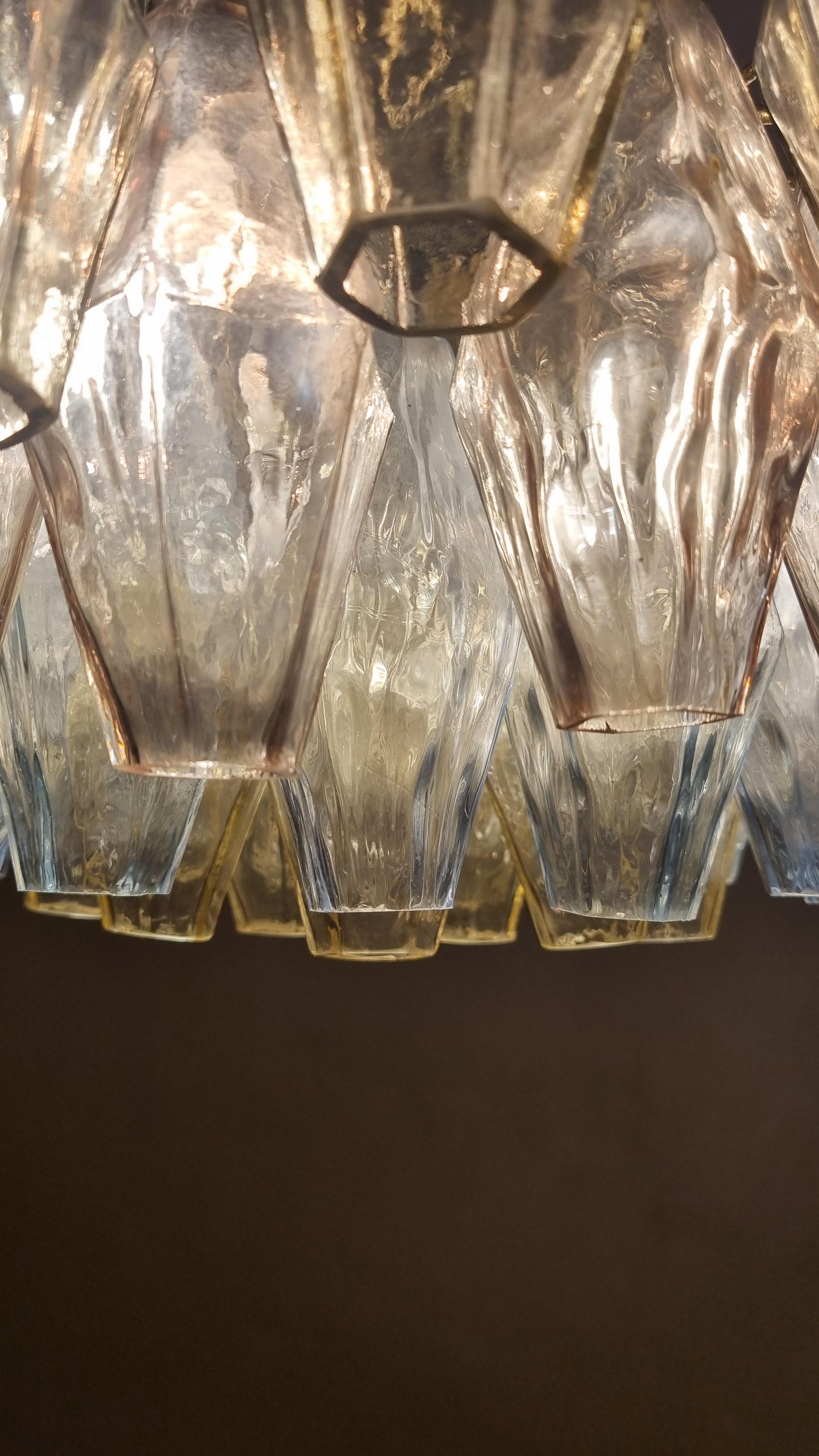 Poliedri ceiling lamp designed by Carlo Scarpa for Venini 1958 For Sale 3