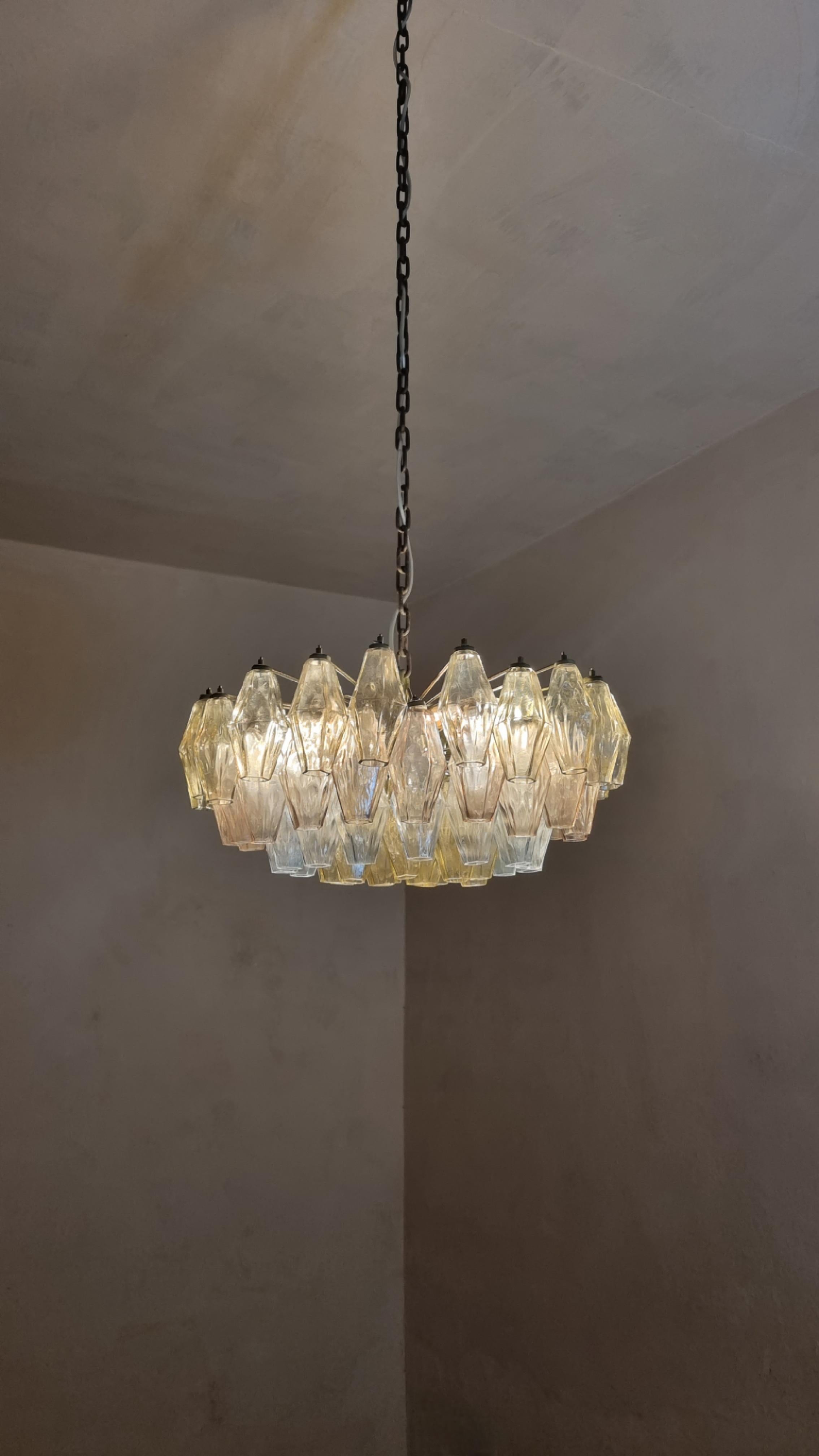 Mid-Century Modern Poliedri ceiling lamp designed by Carlo Scarpa for Venini 1958 For Sale
