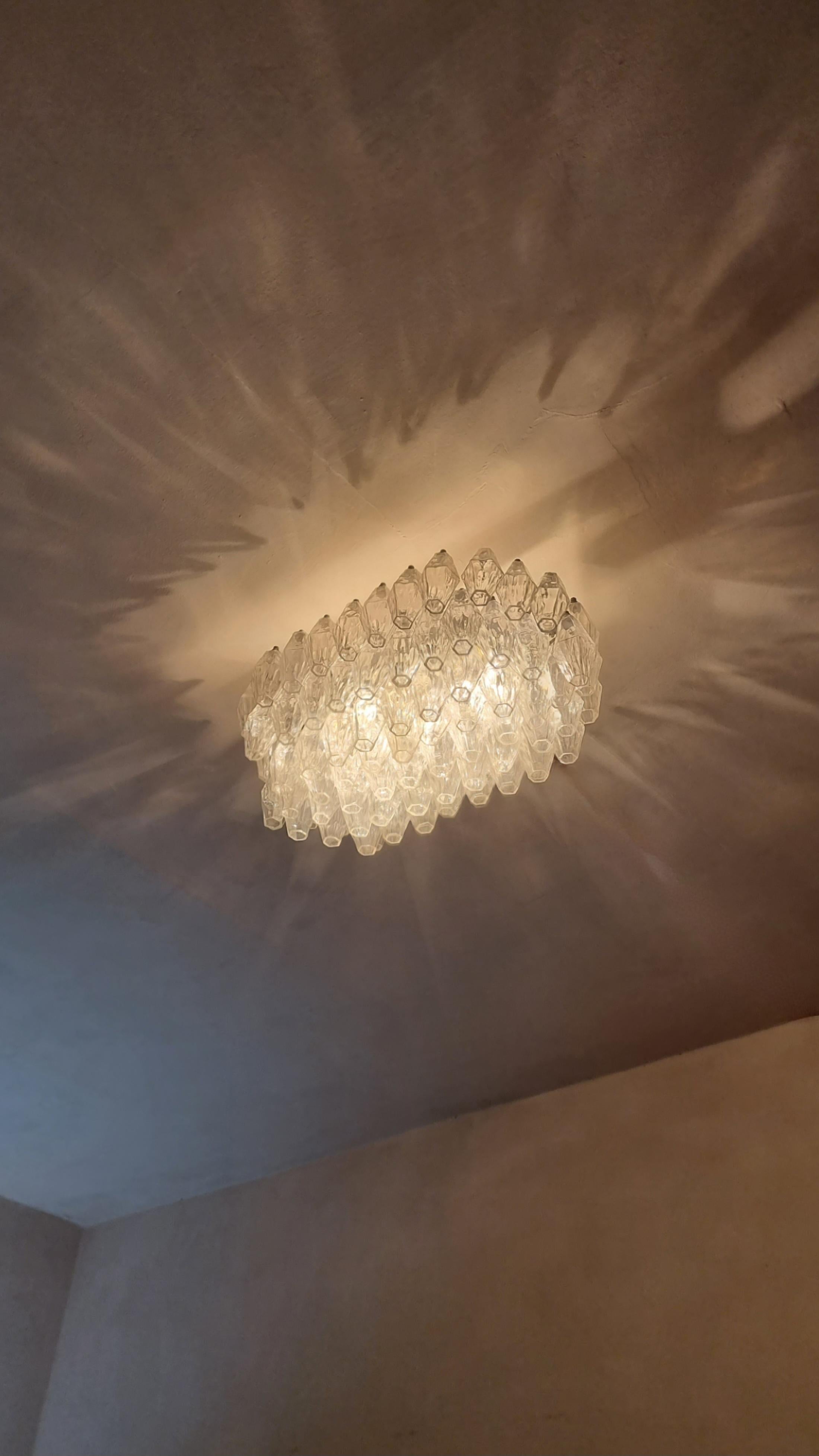 Poliedri ceiling lamp designed by Carlo Scarpa for Venini 1958 In condizioni buone a Arezzo, Italy