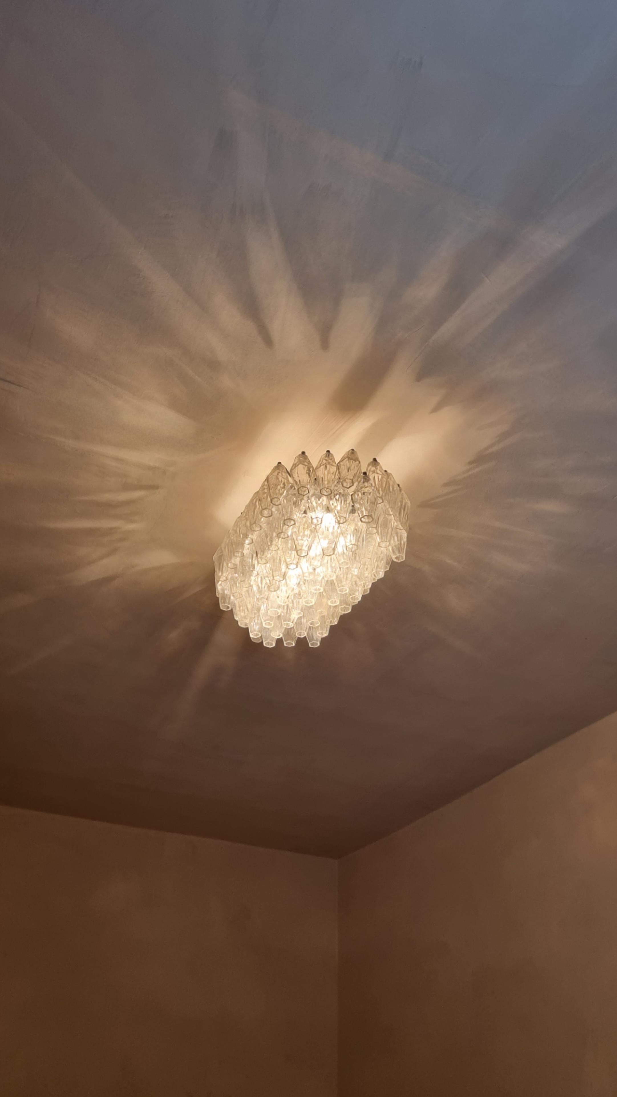 Mid-20th Century Poliedri ceiling lamp designed by Carlo Scarpa for Venini 1958
