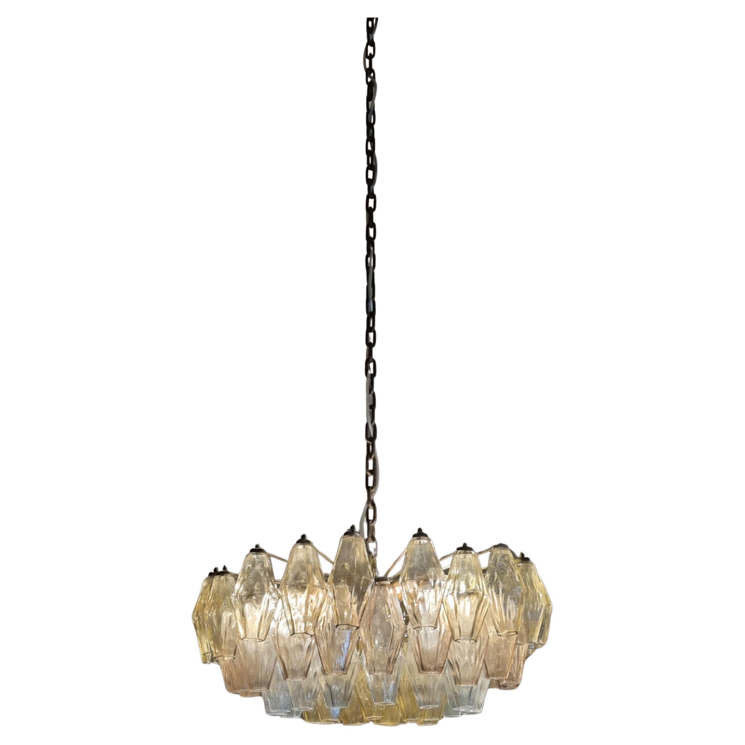 Poliedri ceiling lamp designed by Carlo Scarpa for Venini 1958 For Sale