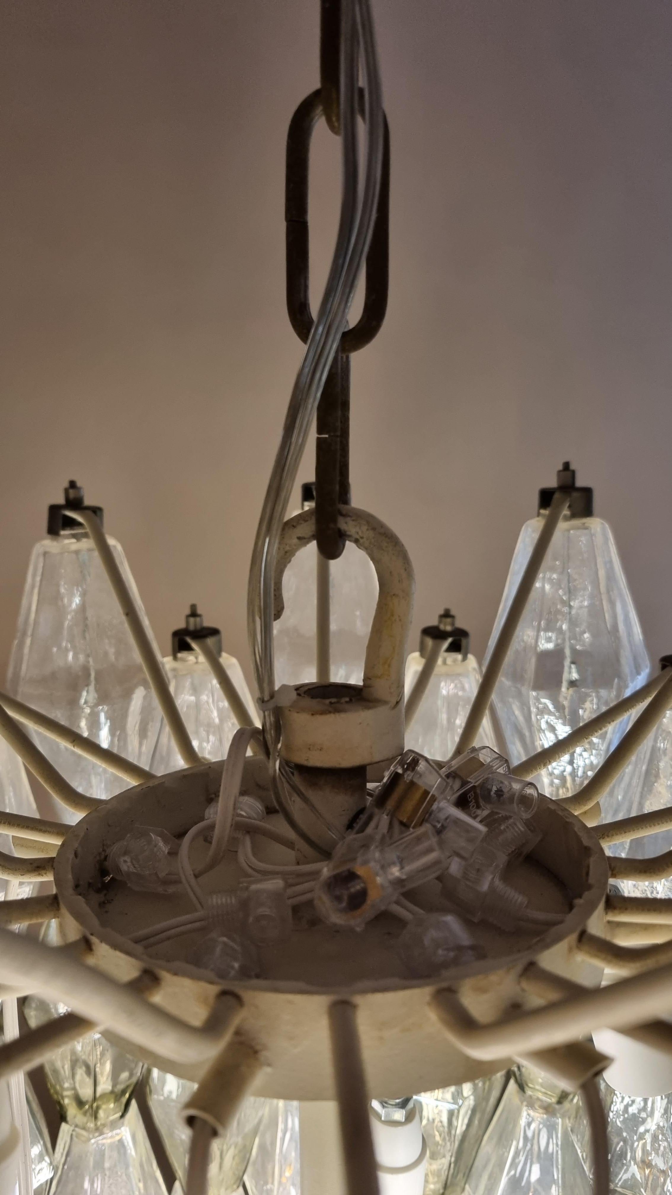 Poliedri ceiling lamp designed by Carlo Scarpa for Venini 1961 For Sale 3