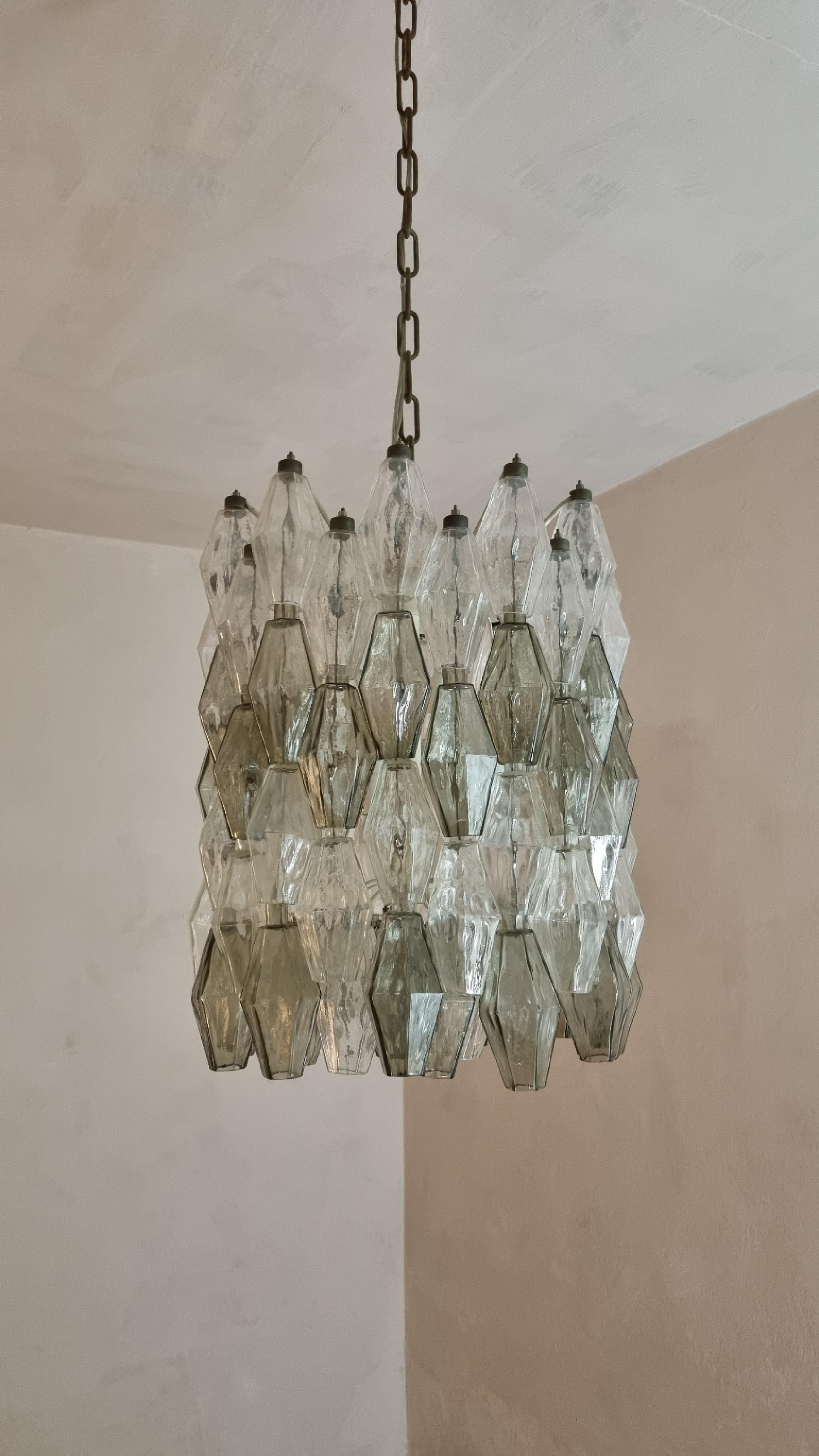 Mid-Century Modern Poliedri ceiling lamp designed by Carlo Scarpa for Venini 1961