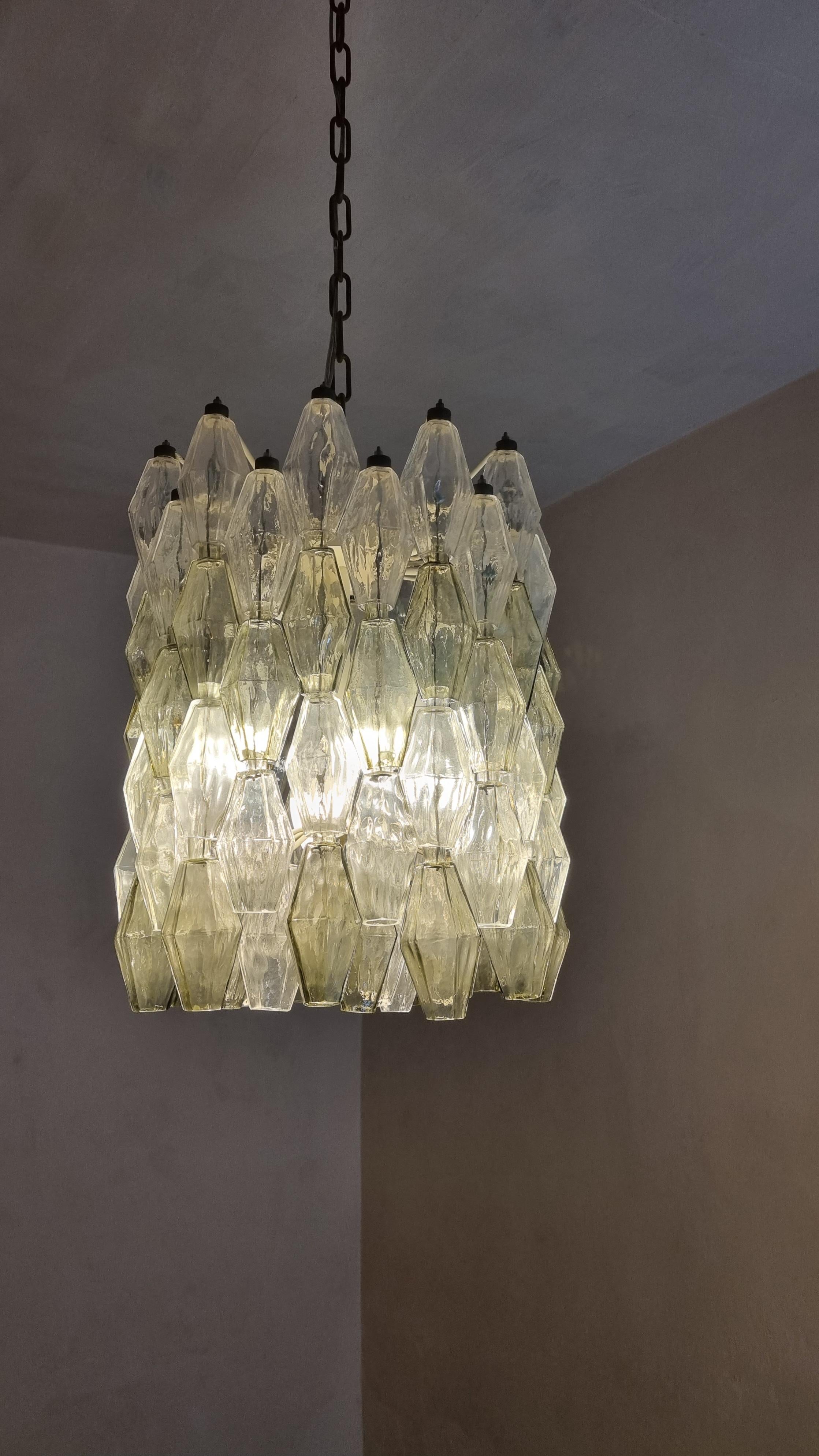 Italian Poliedri ceiling lamp designed by Carlo Scarpa for Venini 1961 For Sale