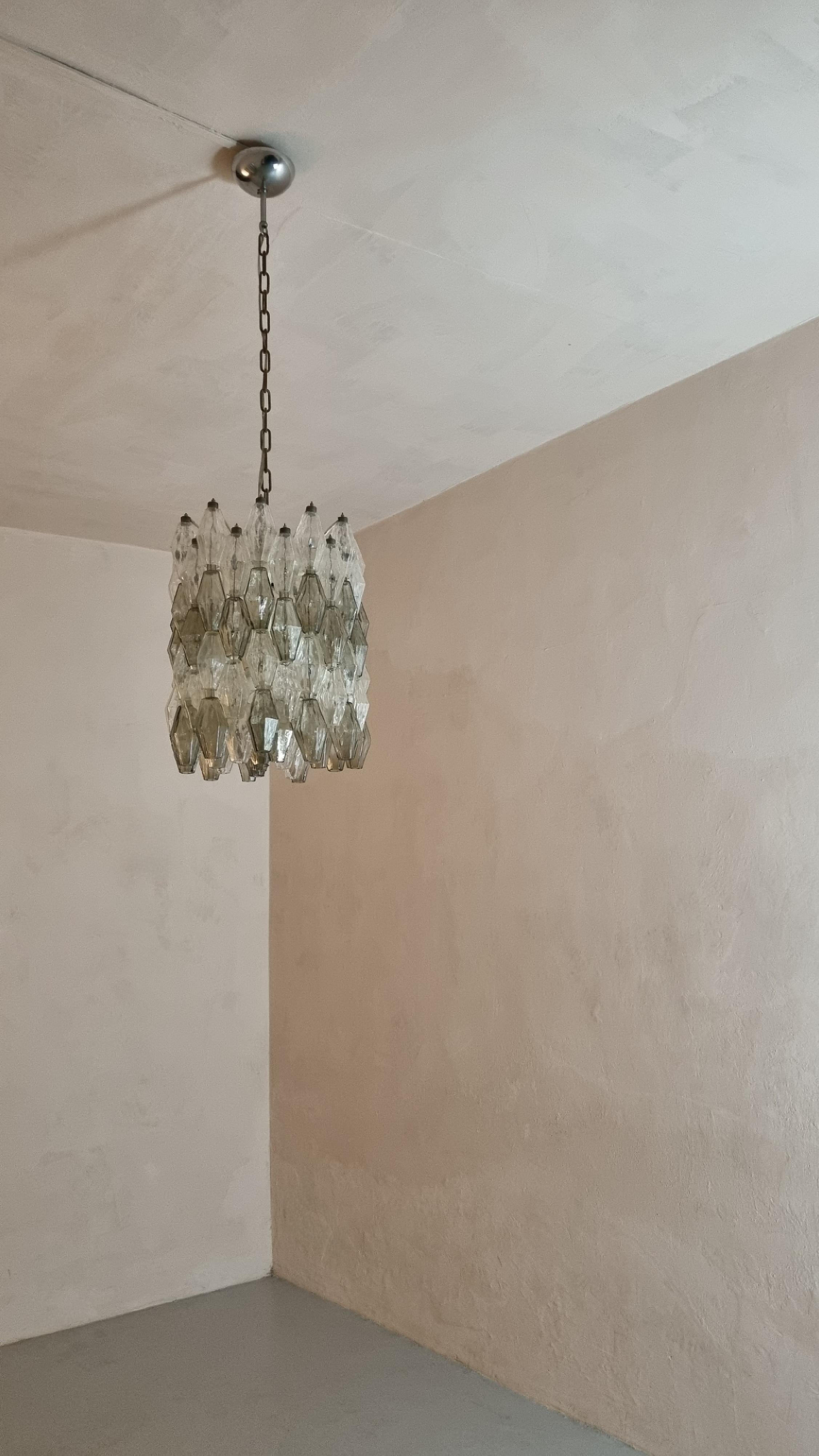 Poliedri ceiling lamp designed by Carlo Scarpa for Venini 1961 In Good Condition For Sale In Arezzo, Italy