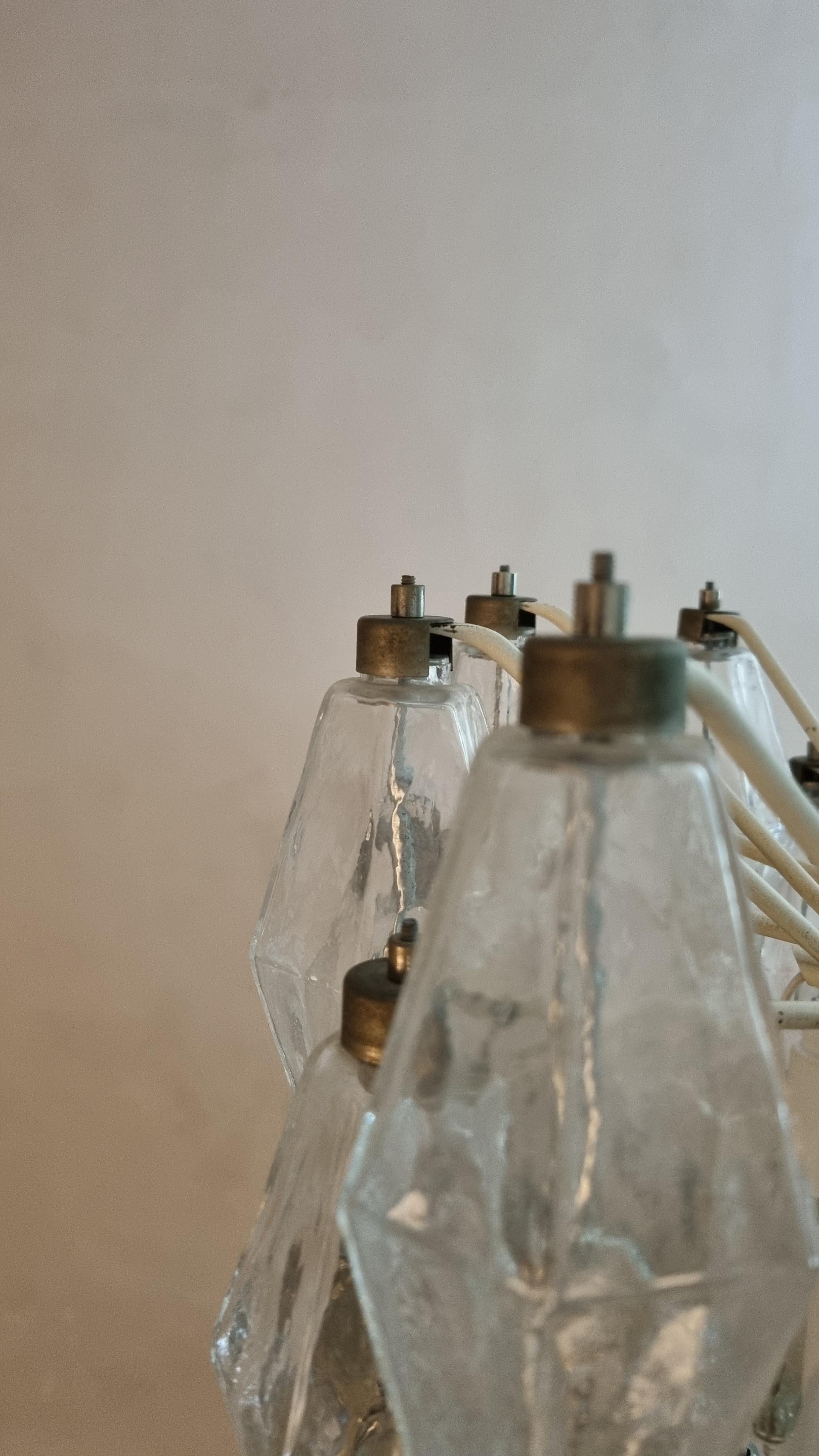 Blown Glass Poliedri ceiling lamp designed by Carlo Scarpa for Venini 1961