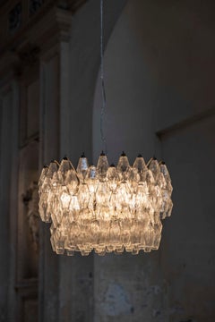 Poliedri chandelier attributed to Carlo Scarpa designed for Venini, 1960s