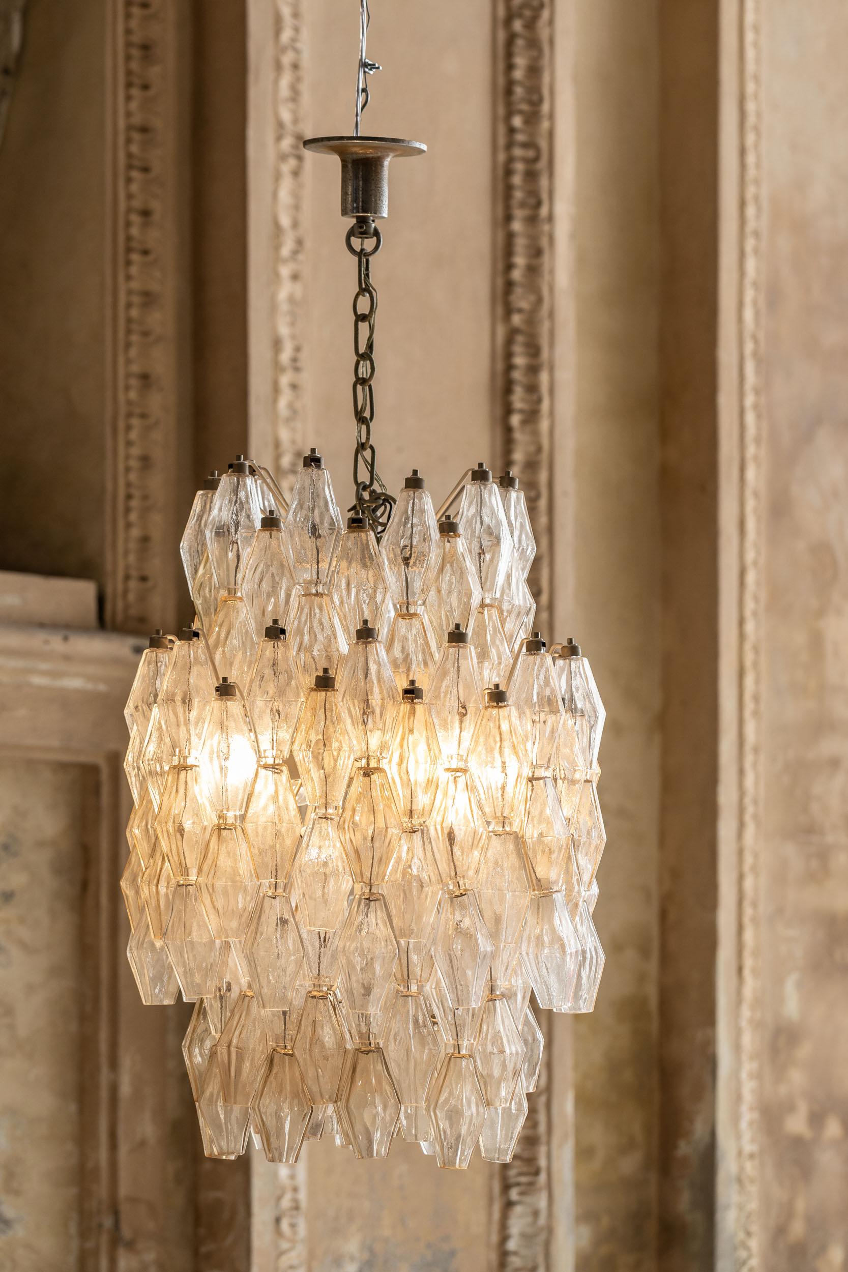 Mid-Century Modern Poliedri Chandelier Attributed to Carlo Scarpa for Venini