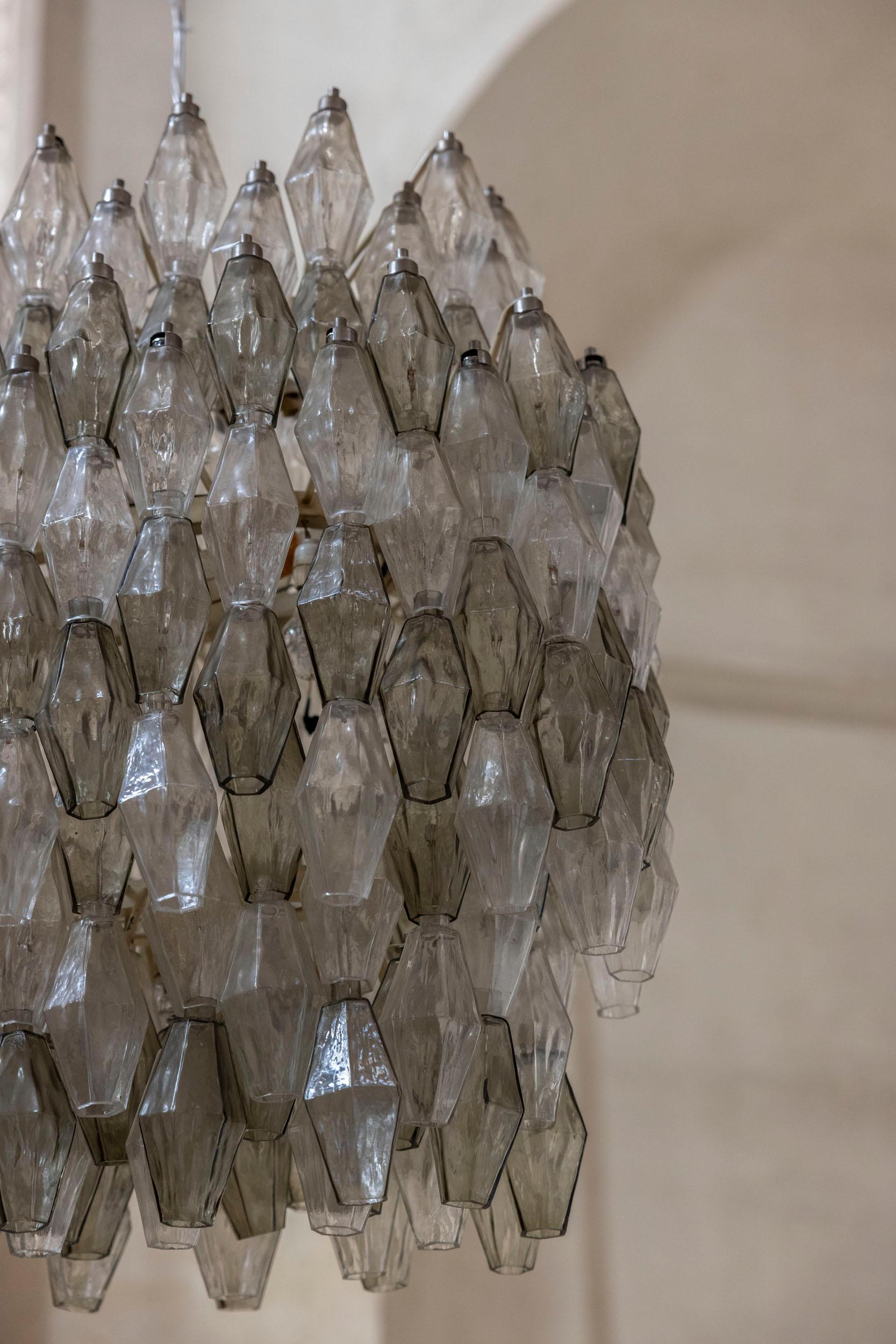 Murano Glass Poliedri Chandelier Attributed to Carlo Scarpa for Venini For Sale