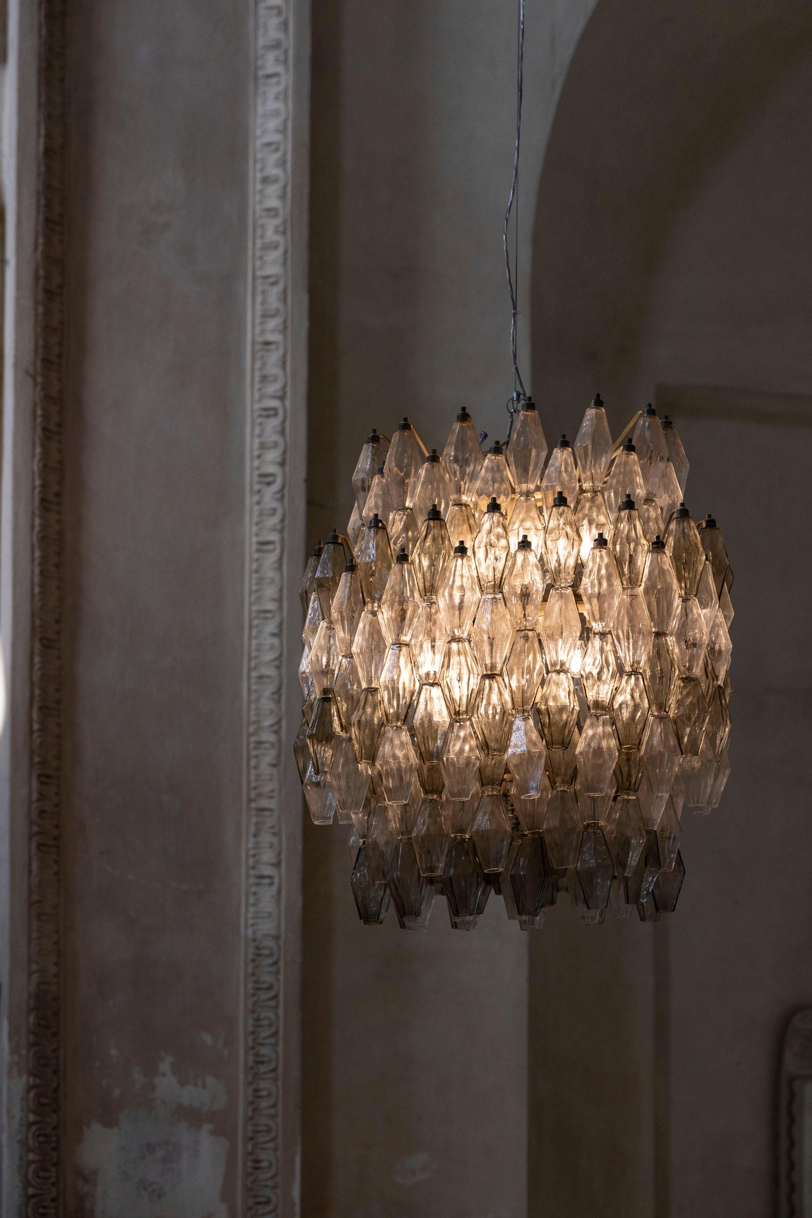 Poliedri Chandelier Attributed to Carlo Scarpa for Venini For Sale 1