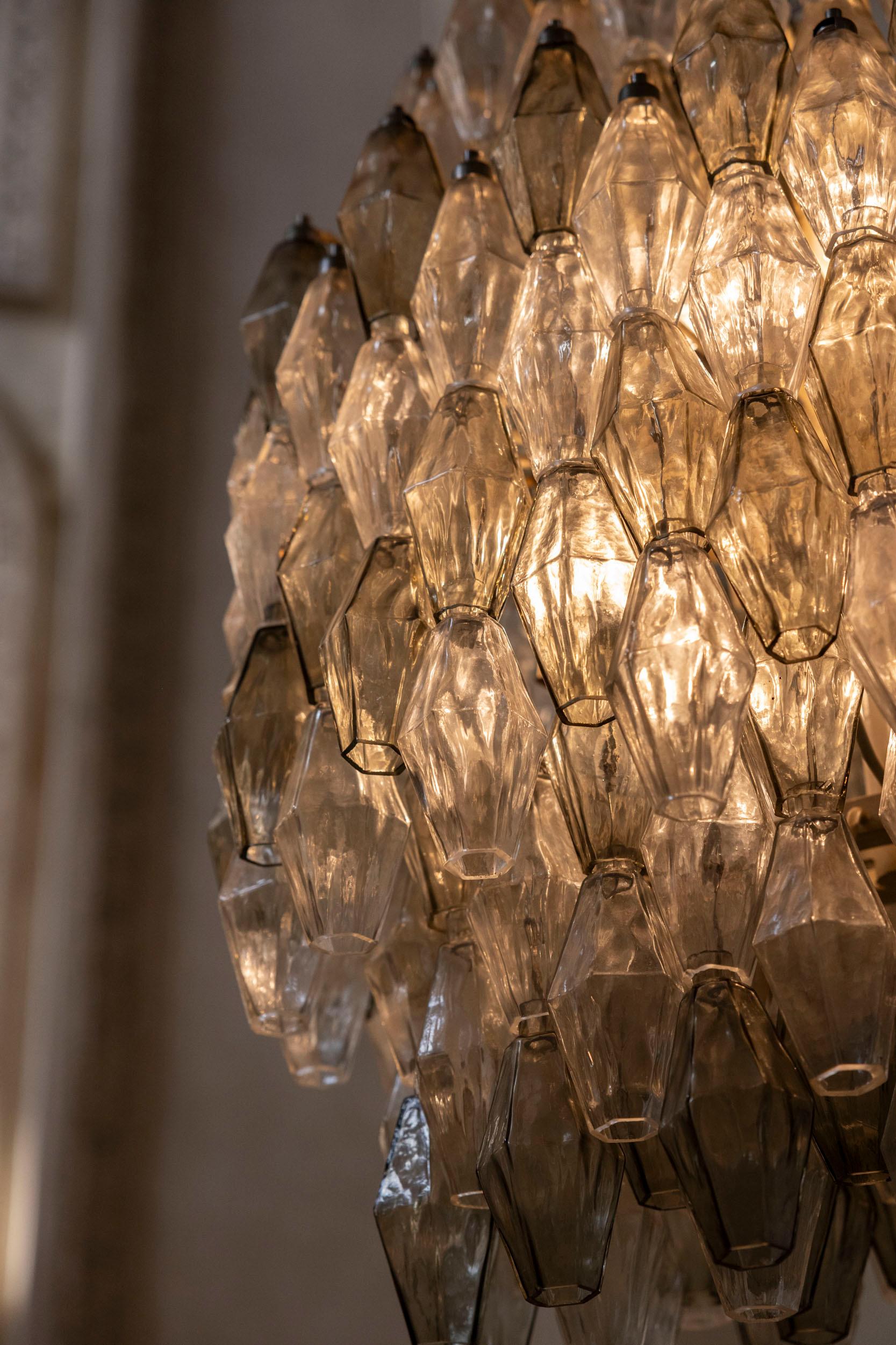 Poliedri Chandelier Attributed to Carlo Scarpa for Venini For Sale 2