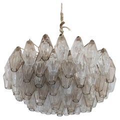 Poliedri Chandelier by Carlo Scarpa for Venini with 57 Murano Glasses, Italy