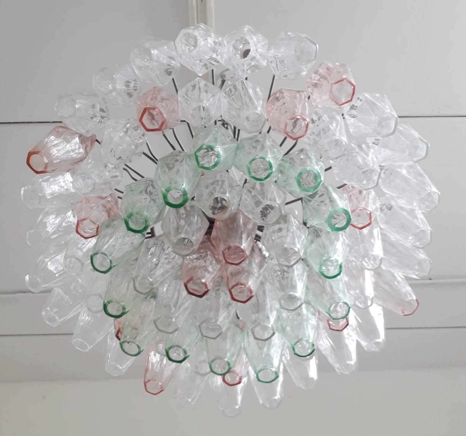 Metal Poliedri Chandelier by Venini For Sale