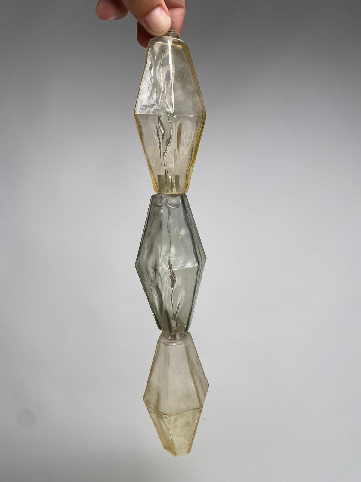 Poliedri Chandelier in Murano Glass by Carlo Scarpa for Venini (First Edition) In Good Condition For Sale In Argelato, BO