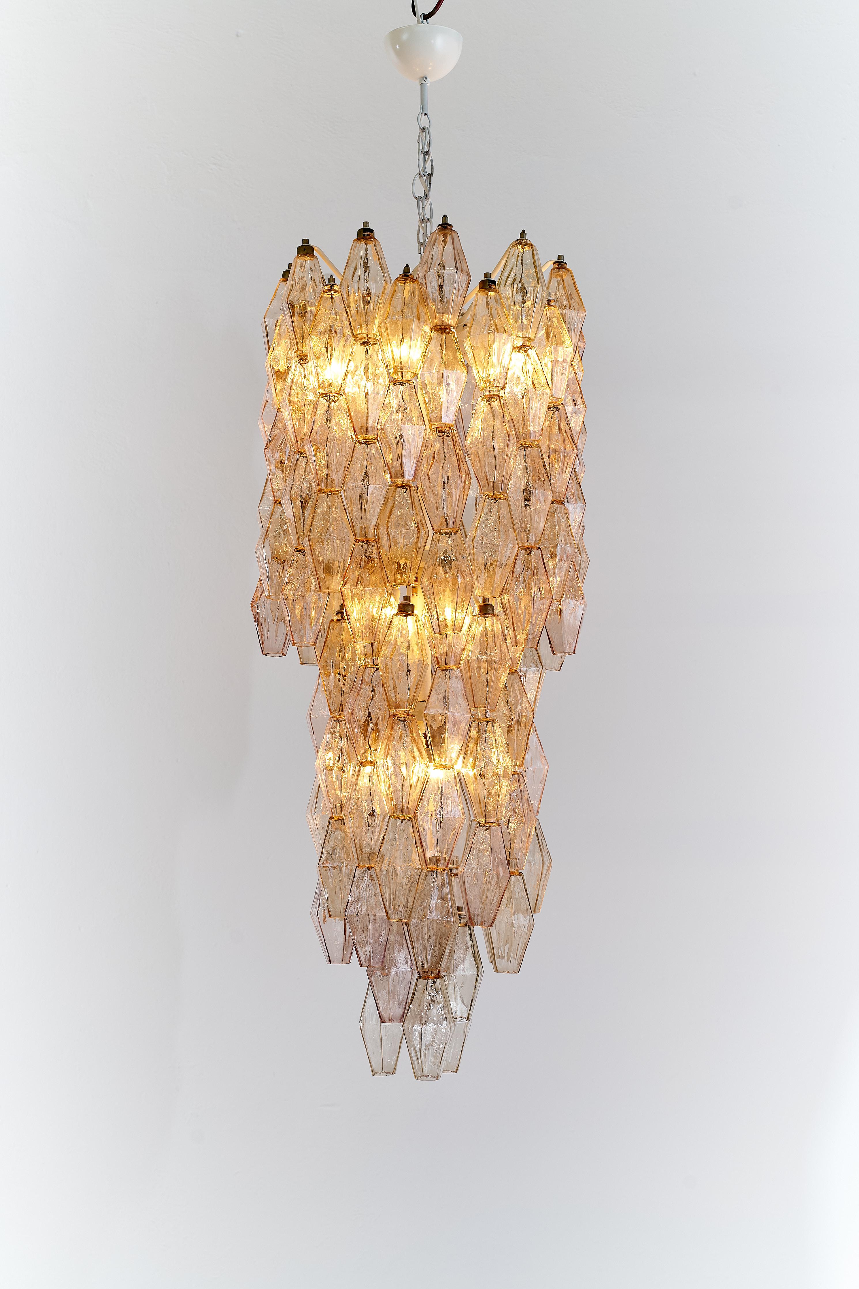 Poliedri-Kronleuchter aus Muranoglas von Carlo Scarpa für Venini, Italien, 1960er Jahre (Moderne der Mitte des Jahrhunderts) im Angebot