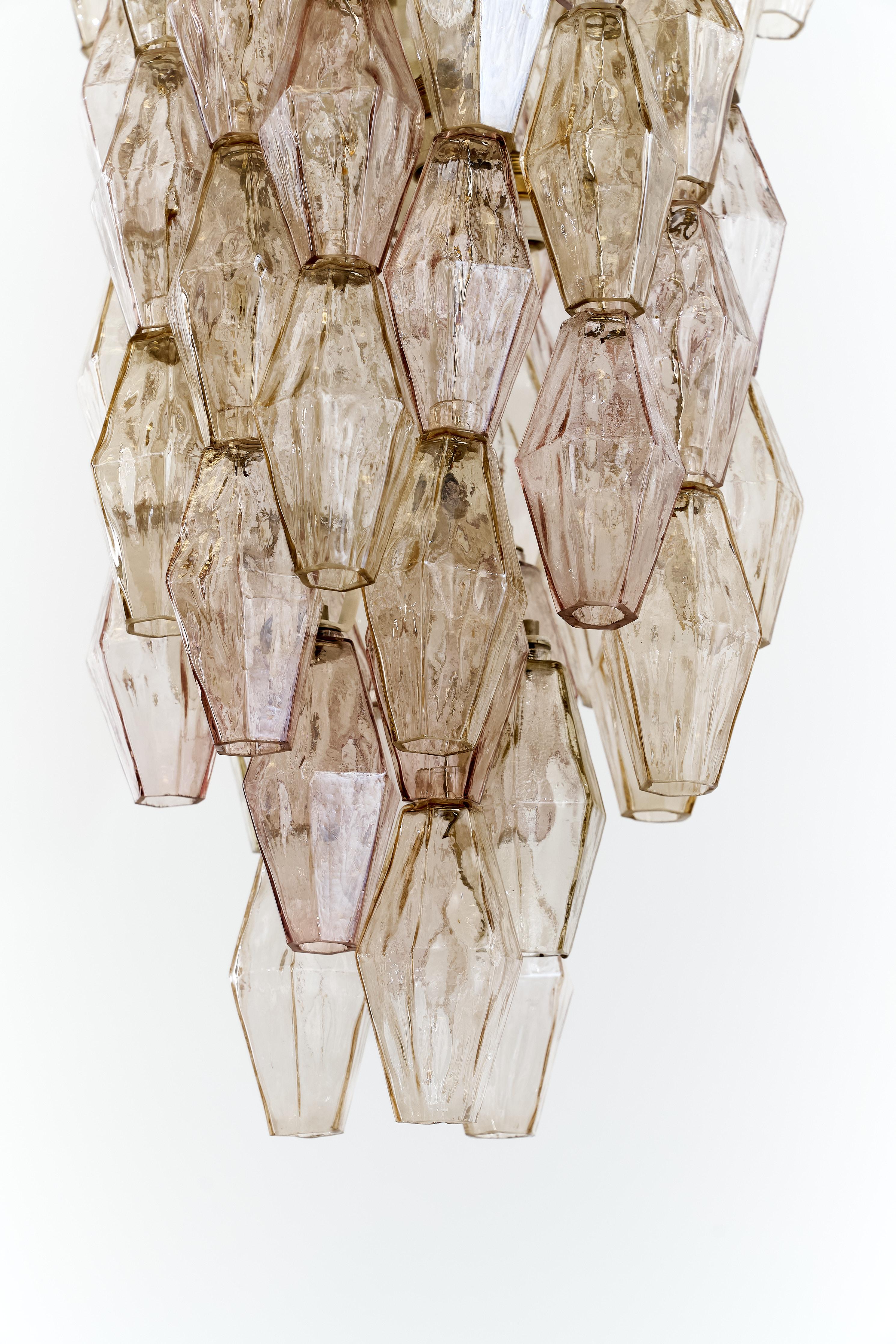 Poliedri-Kronleuchter aus Muranoglas von Carlo Scarpa für Venini, Italien, 1960er Jahre (Italienisch) im Angebot