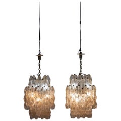 Poliedri Chandeliers Attributed to Carlo Scarpa for Venini