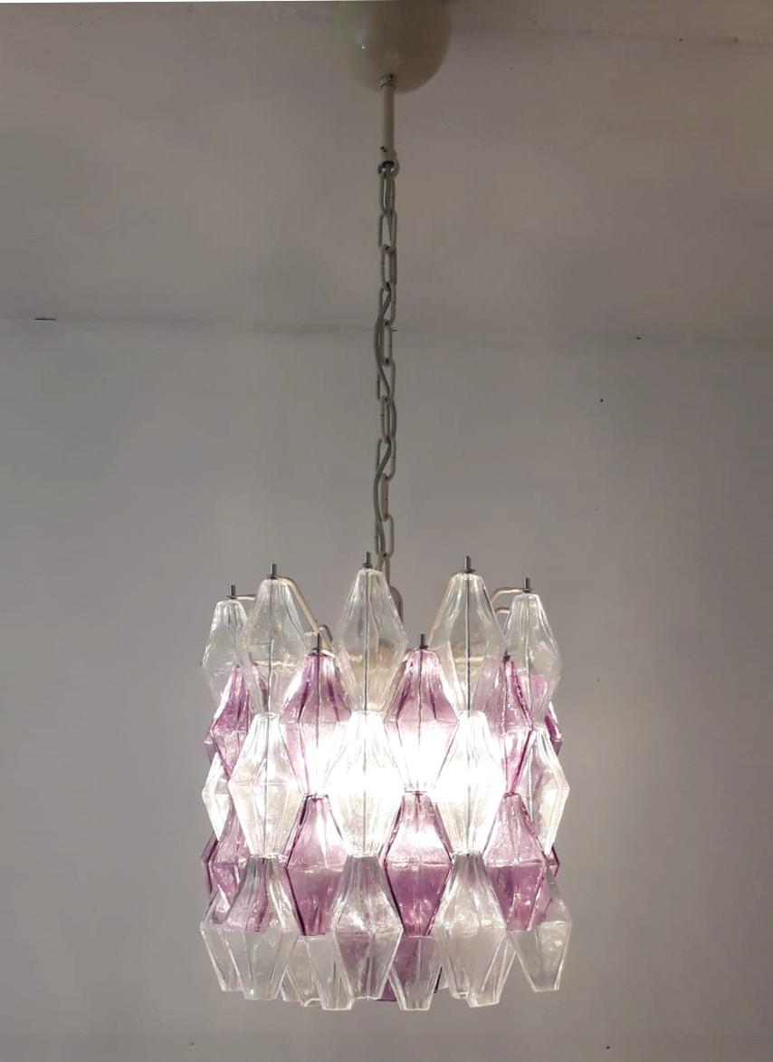 Mid-Century Modern Poliedri Chandeliers by Venini - 2 Available For Sale
