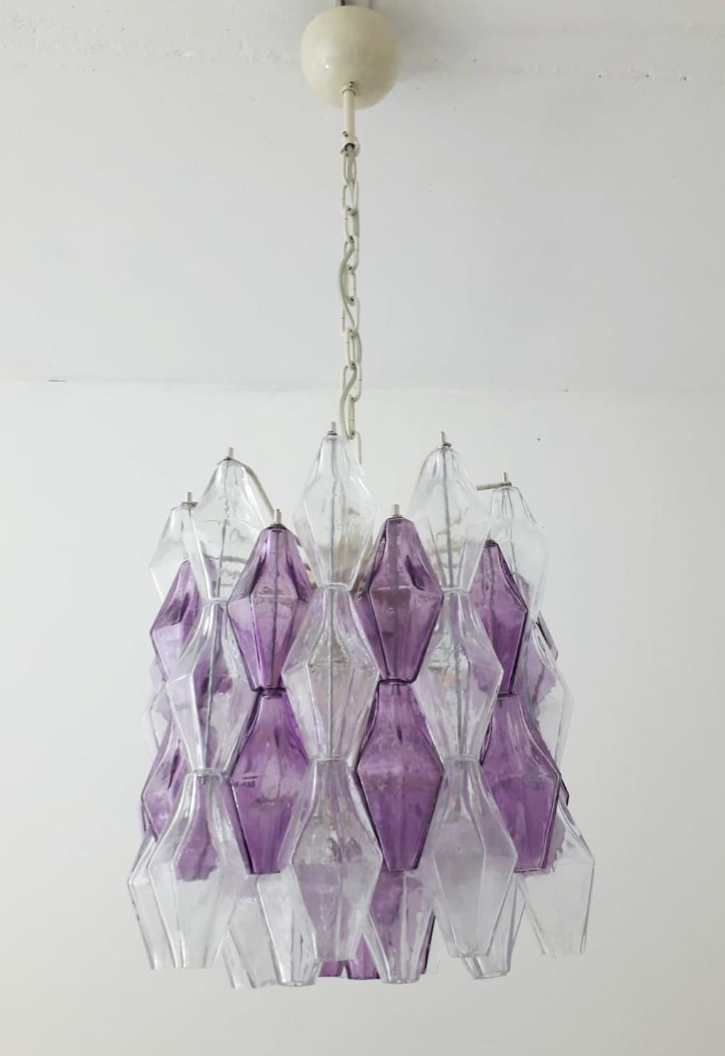 Italian Poliedri Chandeliers by Venini - 2 Available For Sale