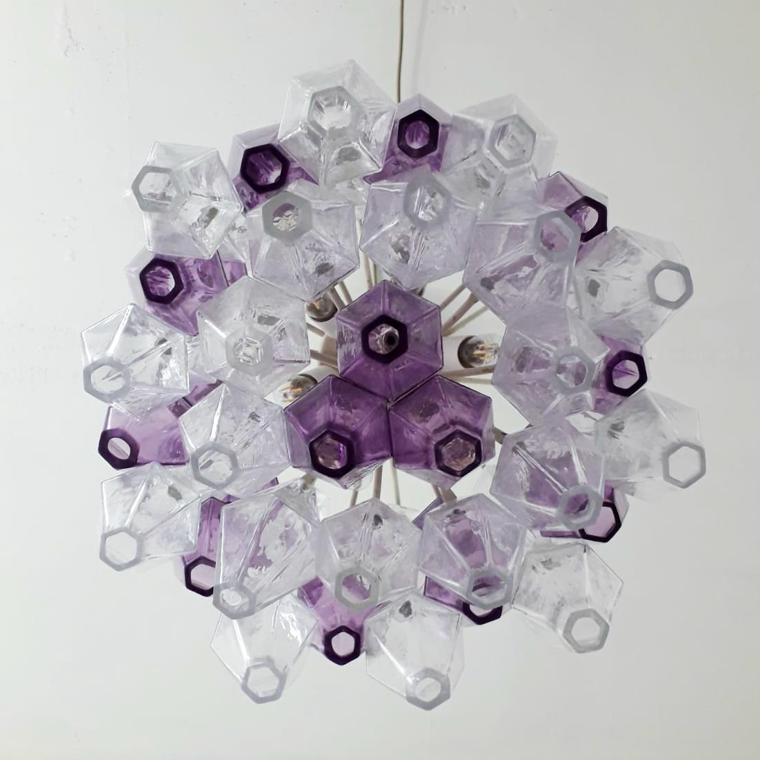 Painted Poliedri Chandeliers by Venini - 2 Available For Sale