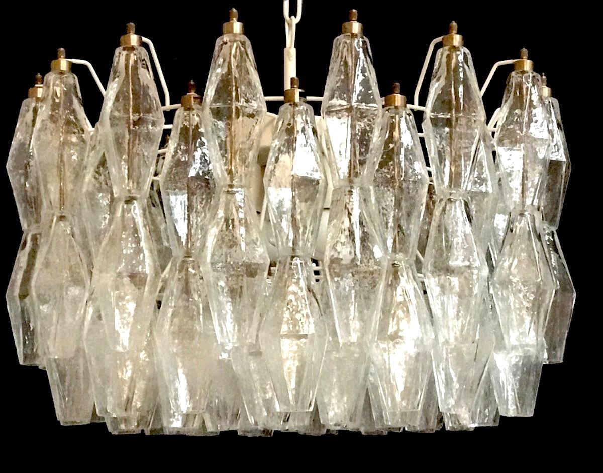 The chandelier consists of 99 hand blown clear 