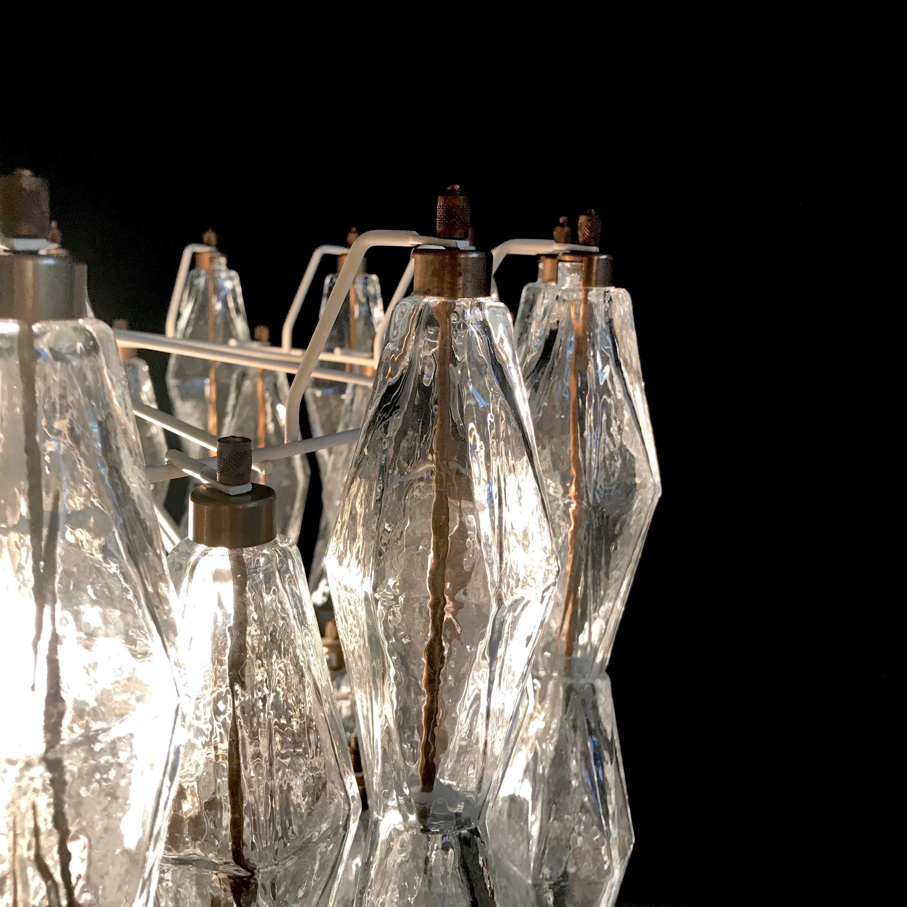 Poliedri Murano Glass Chandeliers Carlo Scarpa Style for Venini 6