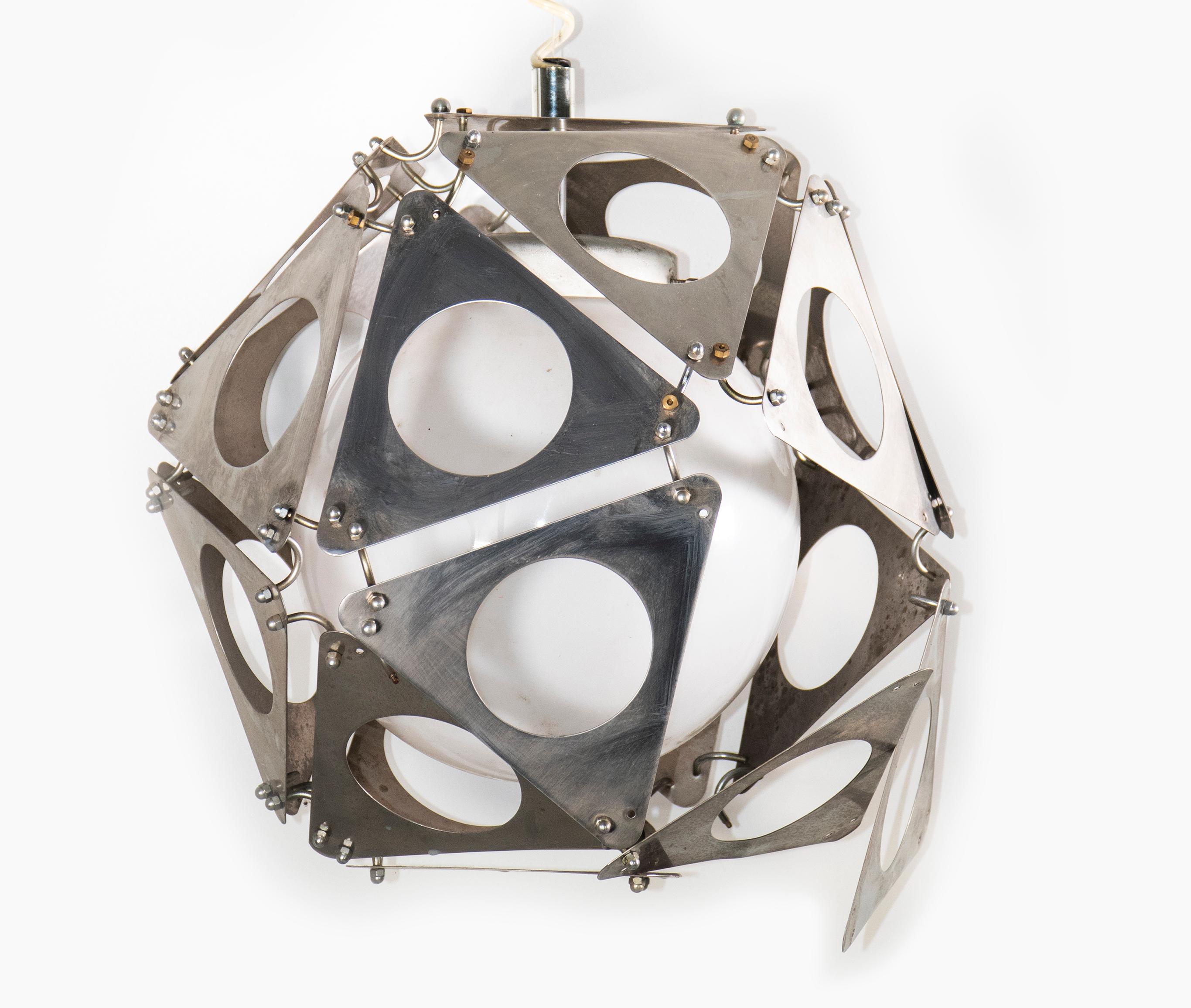 Poliedric Chandelier Lamp, 1970s In Good Condition For Sale In Roma, IT