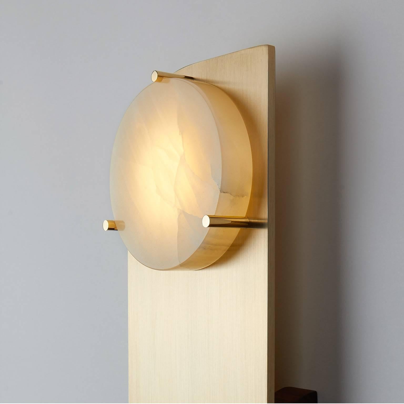 Polifemo Sconce Contemporary Sculptural Wall Light Fixture Brass Polifemo Sconce Contemporary Sculptural Wall Light Fixture Brass Alabaster Wood For At 1stdibs
