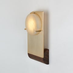 Polifemo Sconce Contemporary Sculptural Wall Light Fixture Brass Onyx Wood