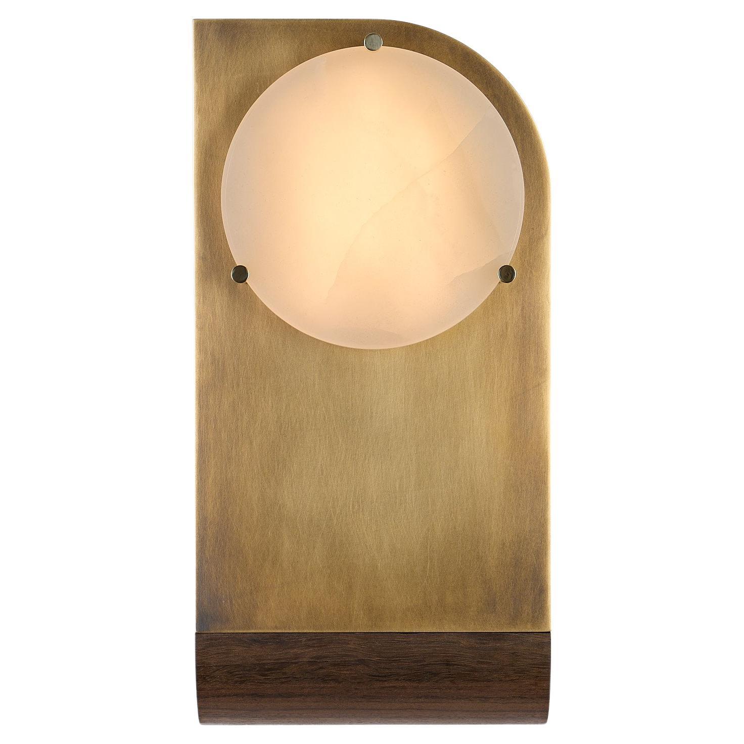 Polifemo - Sculptural Sconce Dimmable in Aged Brass Onyx Mongoy Wood LED light