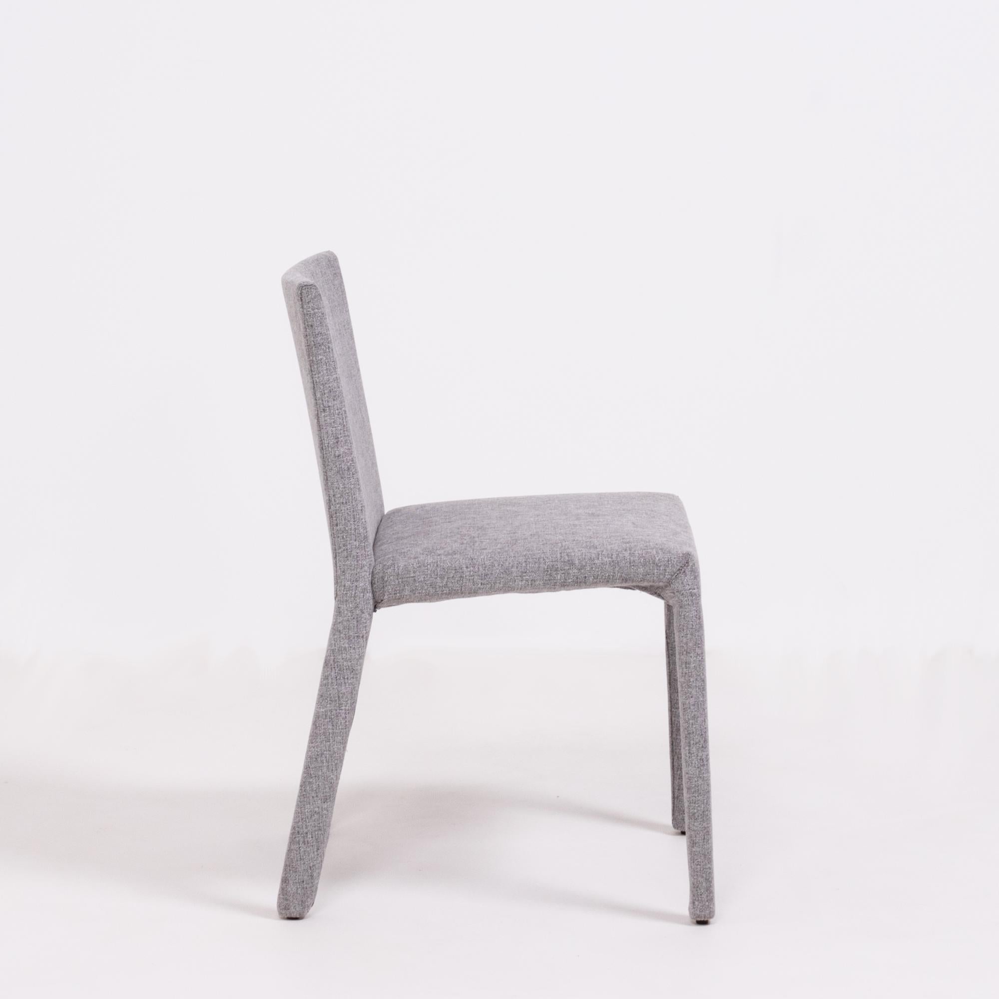 European Poliform 'Fly Tre' Grey Dining Chairs by Carlo Colombo, Set of 8