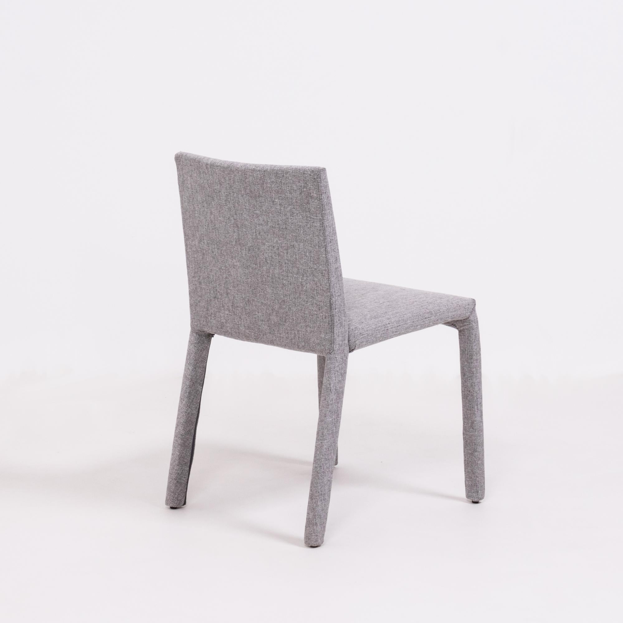 Poliform 'Fly Tre' Grey Dining Chairs by Carlo Colombo, Set of 8 In Excellent Condition In London, GB