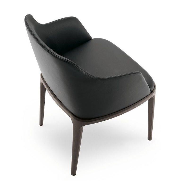 Poliform Grace Dining Chair without Arms in Fabric or Leather & Solid Wood Base im Angebot 4