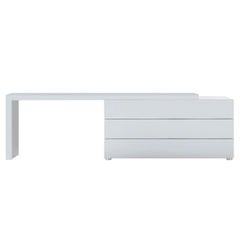 Poliform Italy Dream Collection White Lacquer Modular Dresser with Table, Desk