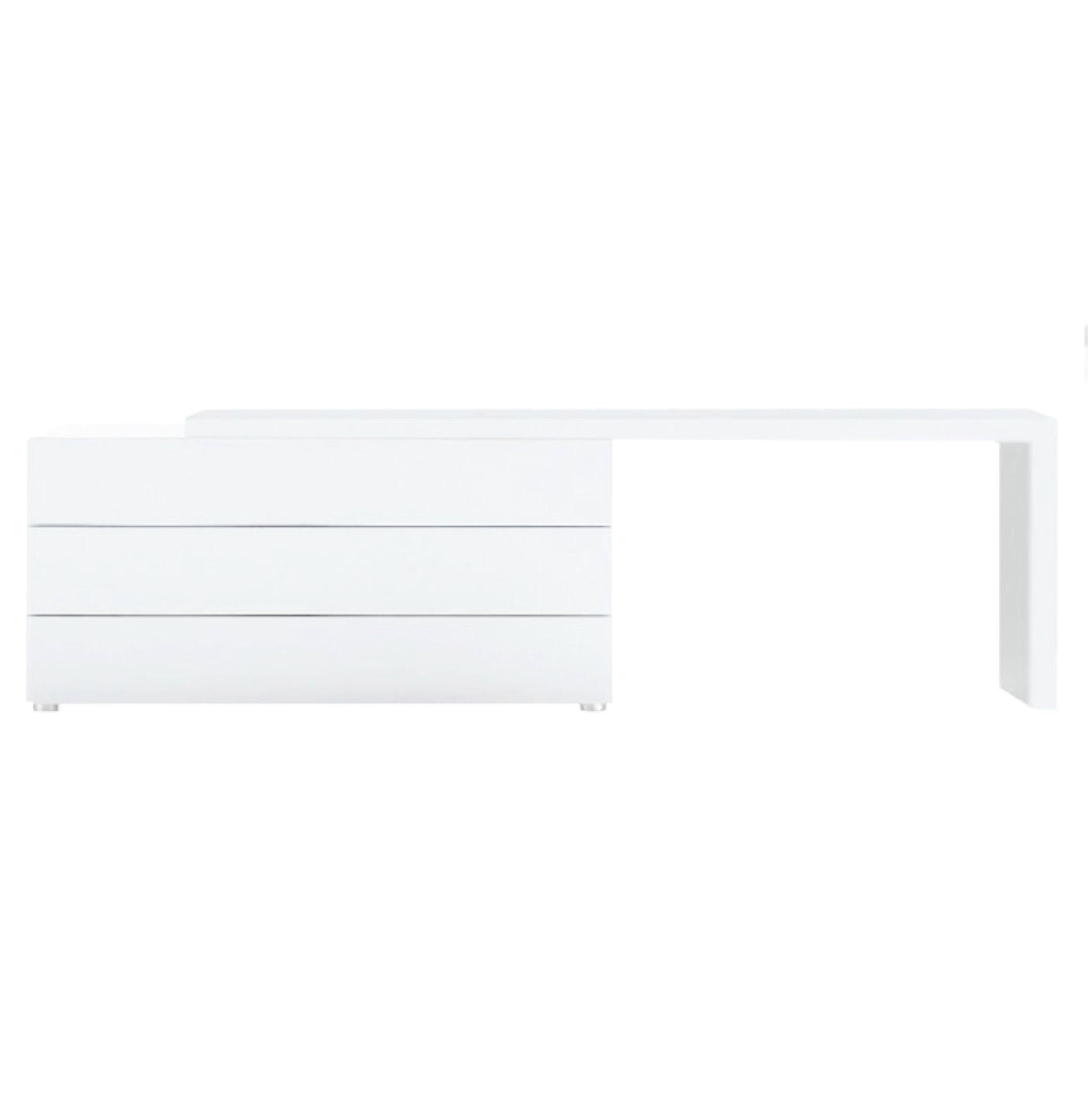 Italian Poliform Italy Dream Collection White Lacquer Modular Dresser with Table, Desk