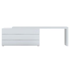 Poliform Italy Dream Collection White Lacquer Modular Dresser with Table, Desk