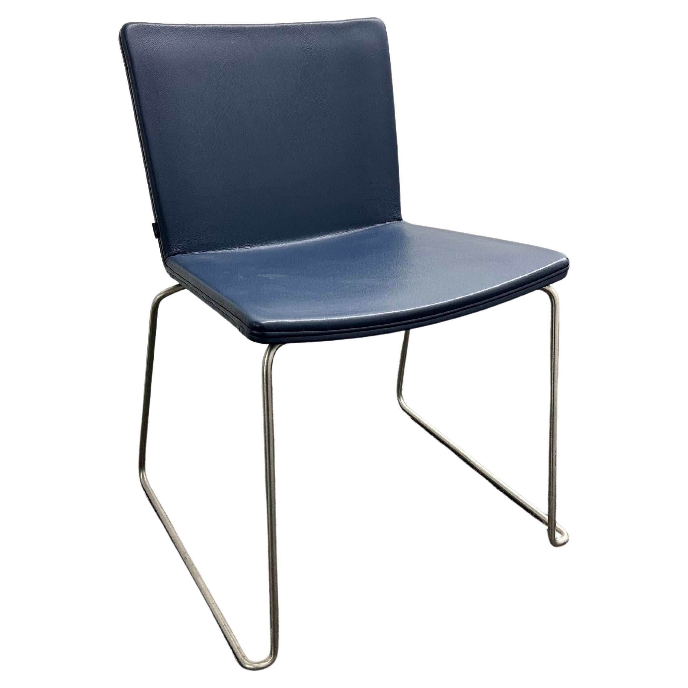 Poliform "Nex" Italian Leather Chairs by Mario Mazzer, Set of 4 For Sale