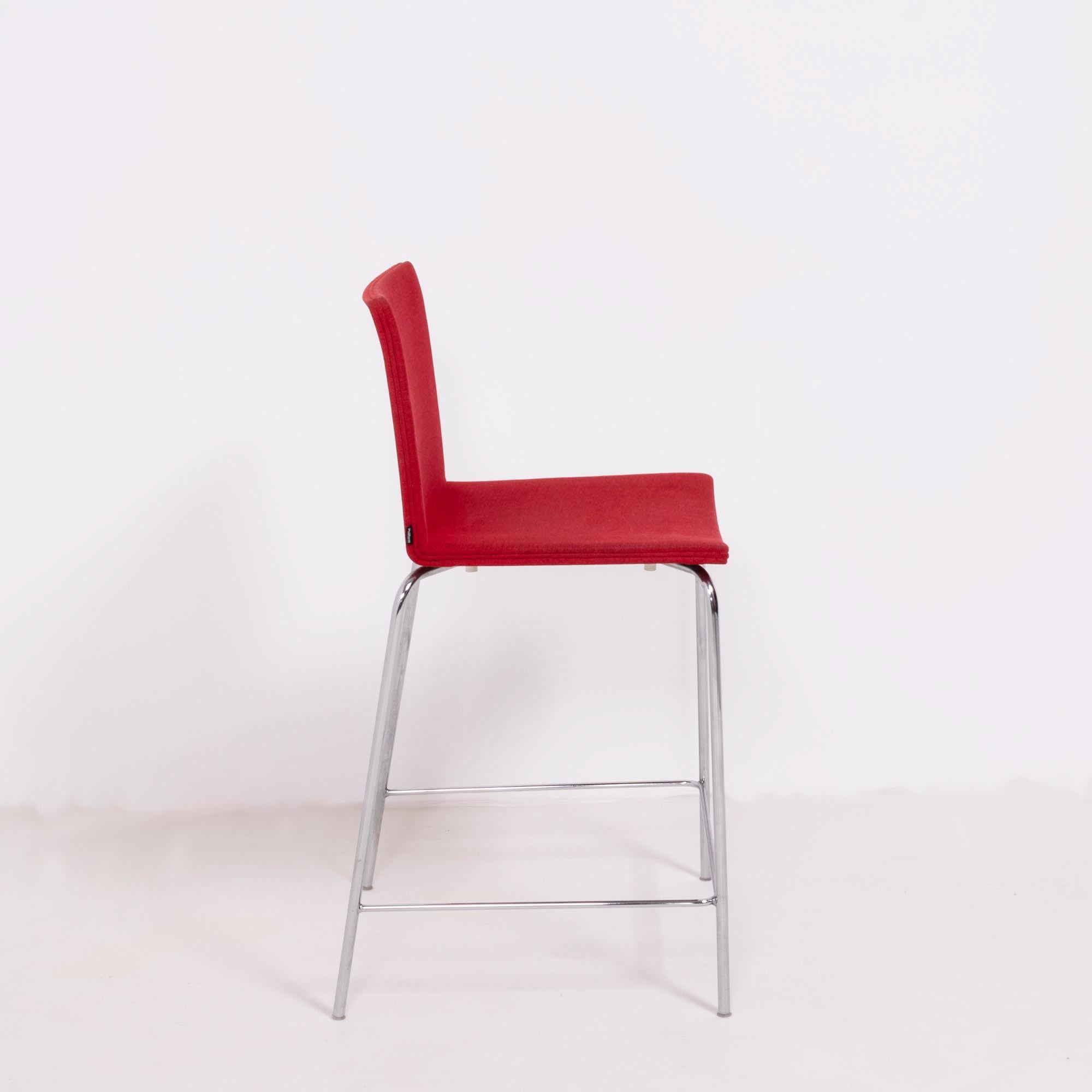 Poliform Nex Red Stools by Mario Mazzer, Set of 2 In Good Condition In London, GB