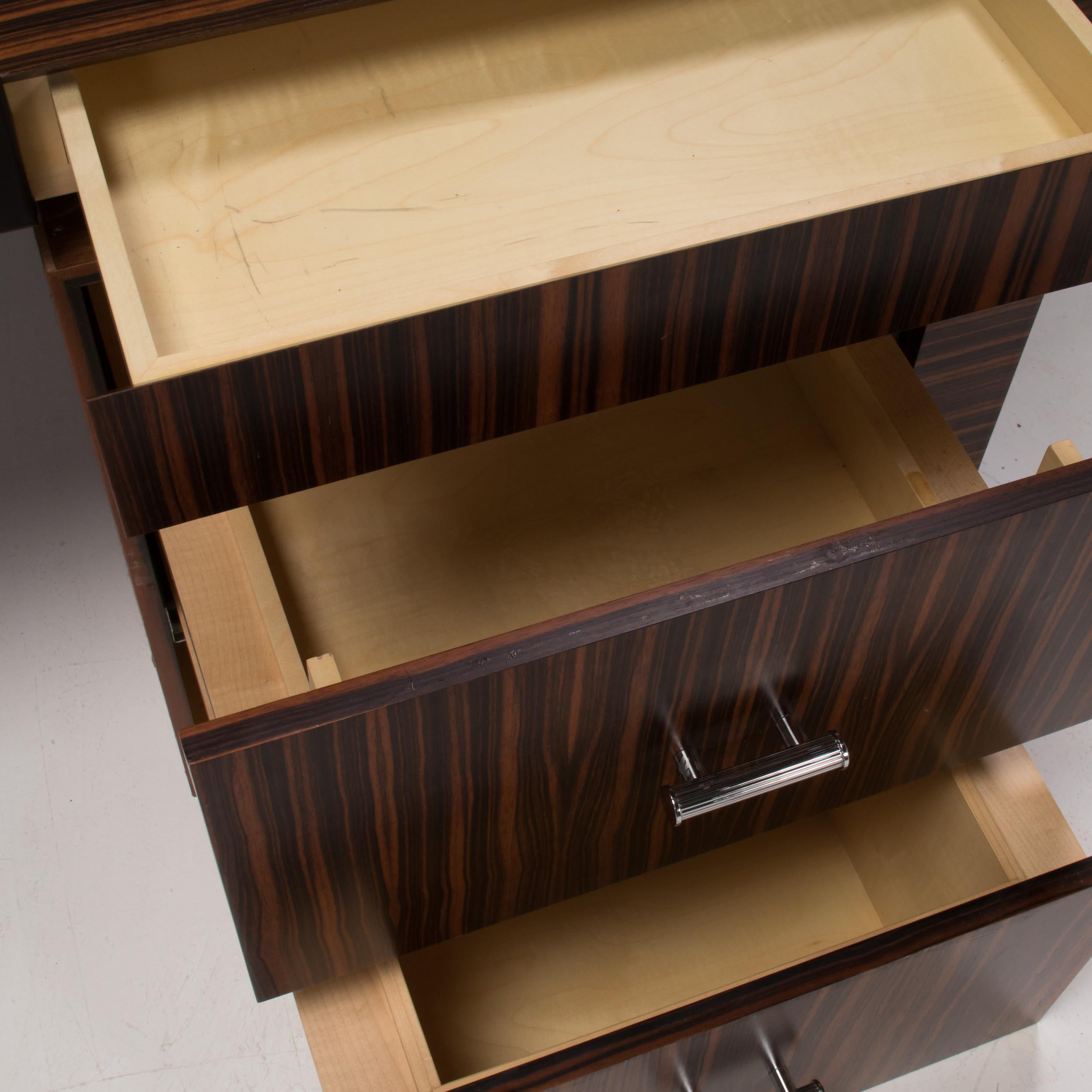 Poliform Wood & Leather Desk With Storage Units 5