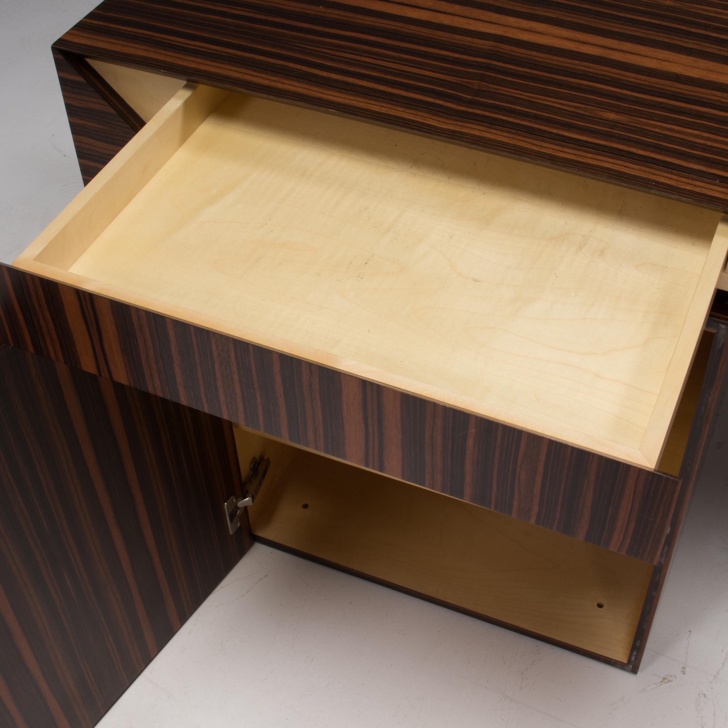Poliform Wood & Leather Desk With Storage Units 4