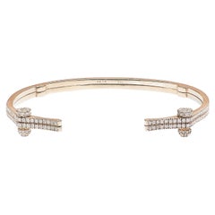 POLINA ELLIS Bracelet en or blanc brut 18 carats avec diamants blancs