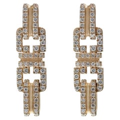 Polina Ellis Boucles d'oreilles en or blanc brut 18 carats avec diamants blancs