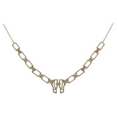 POLINA ELLIS Halskette aus 18 Karat Rohweißgold mit weißen Diamanten