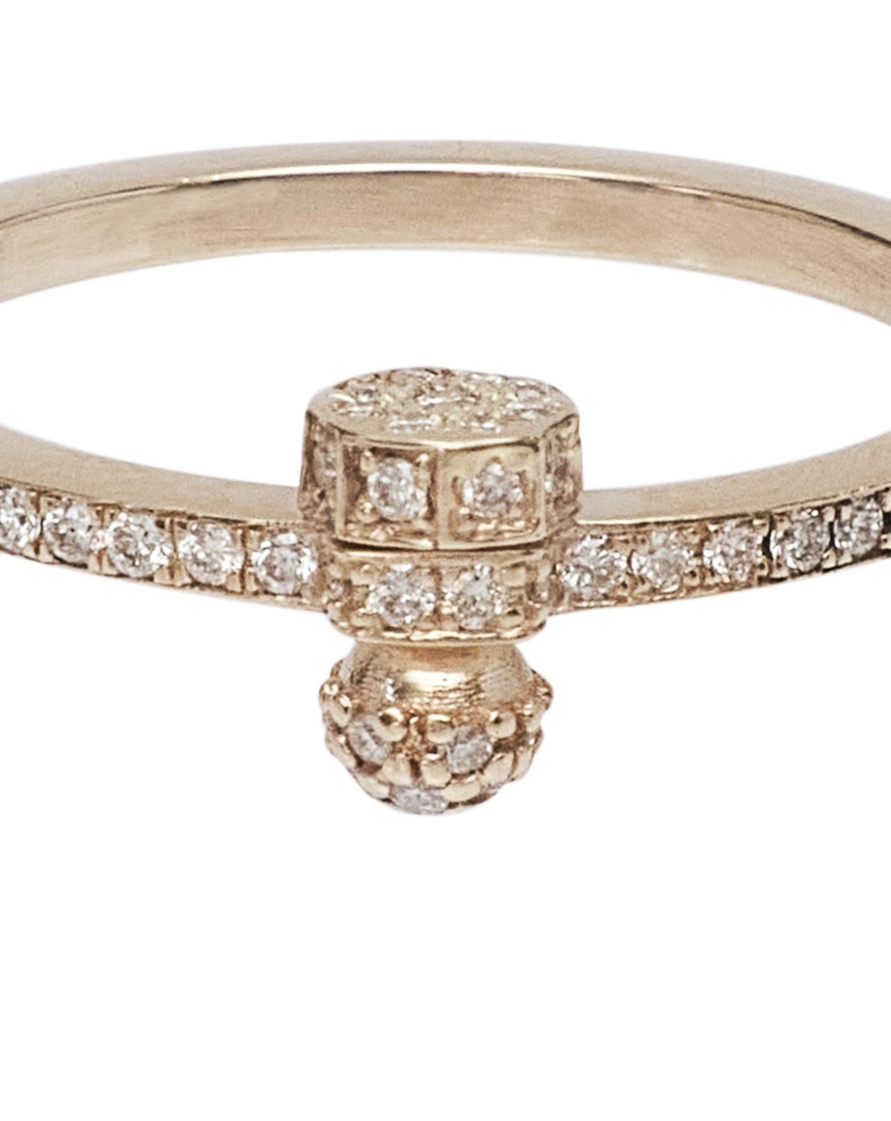 Brilliant Cut Polina Ellis White Diamonds 18k Raw White Gold Ring For Sale